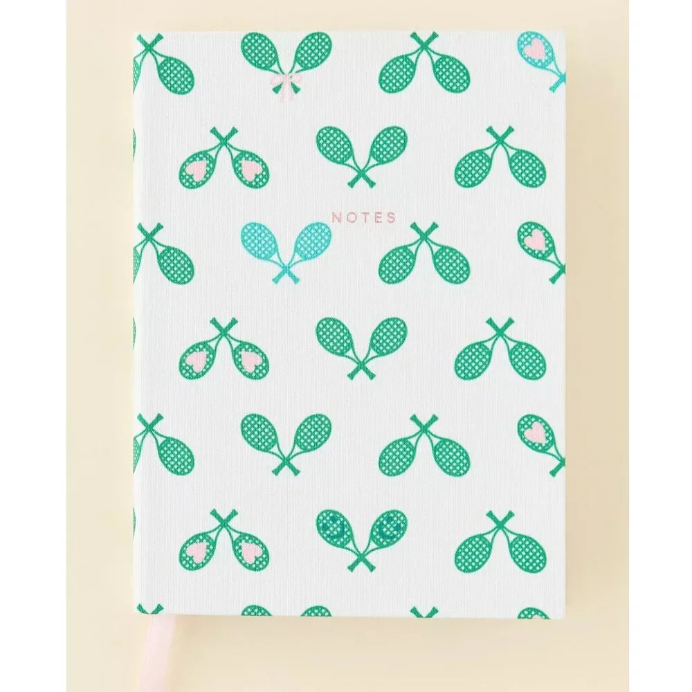 URBAN OUTFITTERS White Green Tennis Rackets Small Pocket Journal Notebook NEW